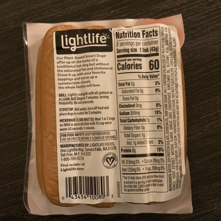 photo of Lightlife Smart Dogs shared by @friendlyvegan on  04 Jan 2023 - review