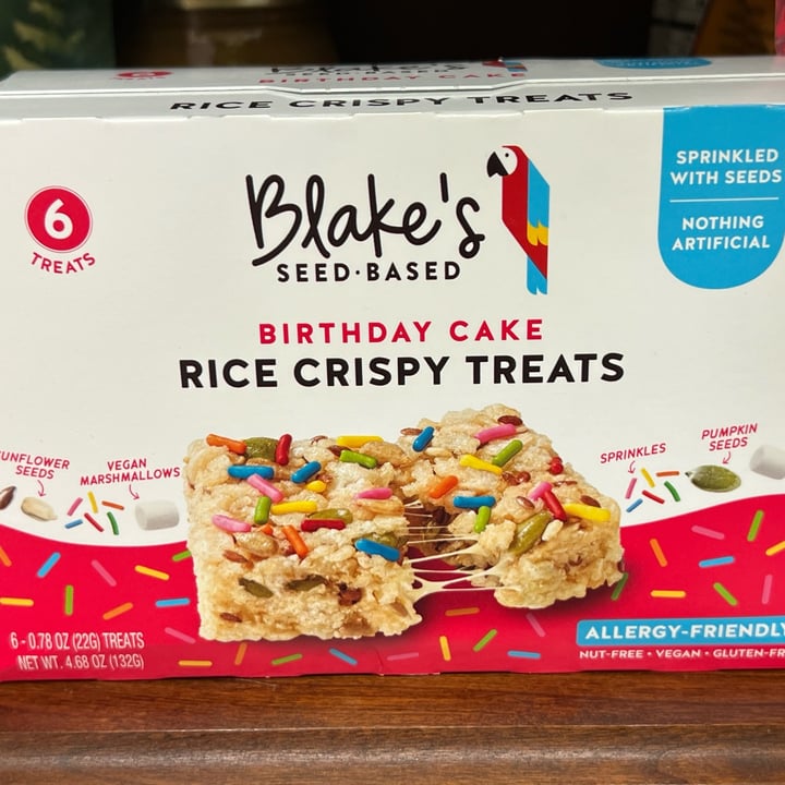 photo of Blake’s Seed-Based Birthday cake rice krispy treat shared by @myblissfuljourney on  11 Jul 2023 - review