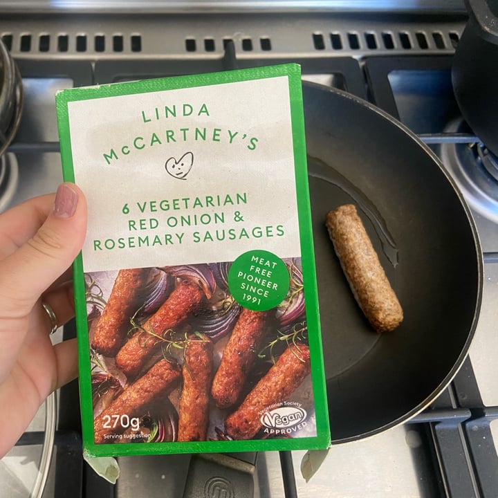 photo of Linda McCartney's 6 Vegetarian Red Onion & Rosemary Sausages shared by @tazzl16 on  27 Mar 2023 - review