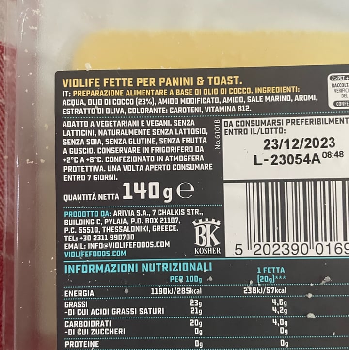photo of Violife Fette per panini e toast shared by @lunaros on  23 Apr 2023 - review