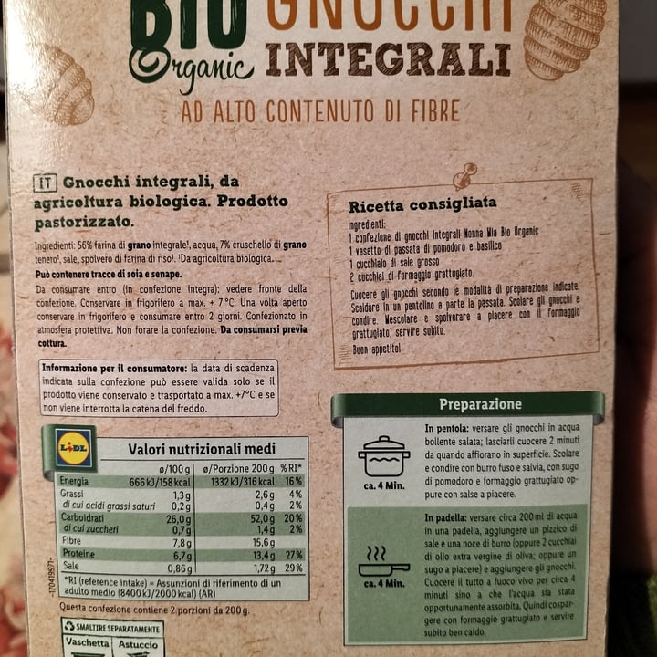 photo of Nonna mia Bio gnocchi integrali shared by @filippo45 on  05 Feb 2023 - review