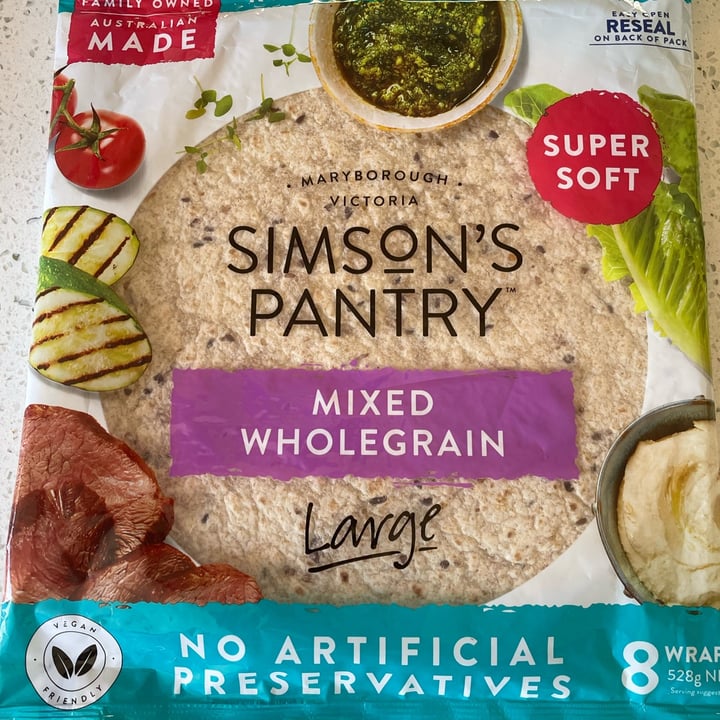 photo of Simsons pantry Mixed Wholegrain Wraps (Large) shared by @izzyrosemary on  11 Mar 2023 - review