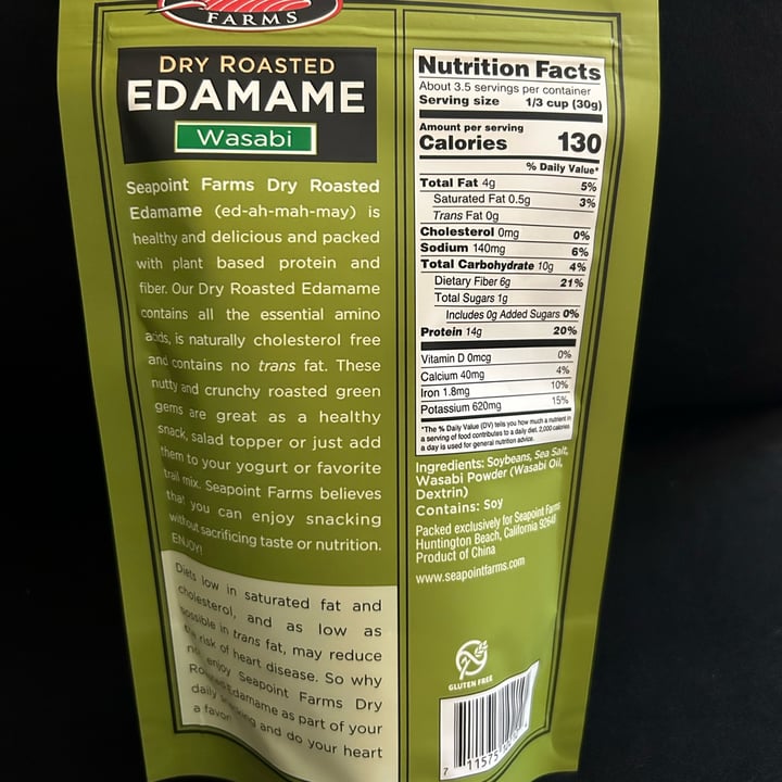 photo of Seapoint Farms Dry Roasted Edamame Wasabi shared by @stephaniaa on  10 Jul 2023 - review