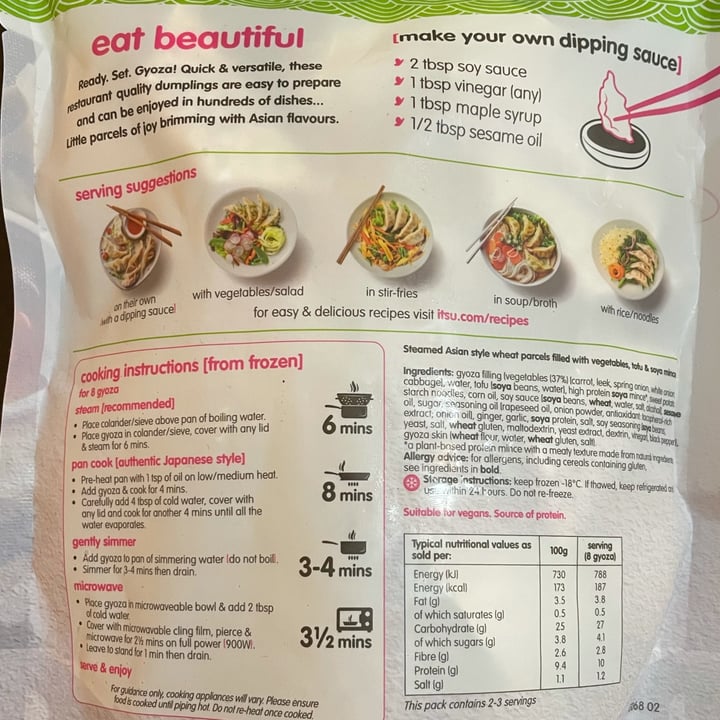 photo of itsu Vegetable Fusion Gyoza shared by @bryanvegan on  16 Jan 2023 - review