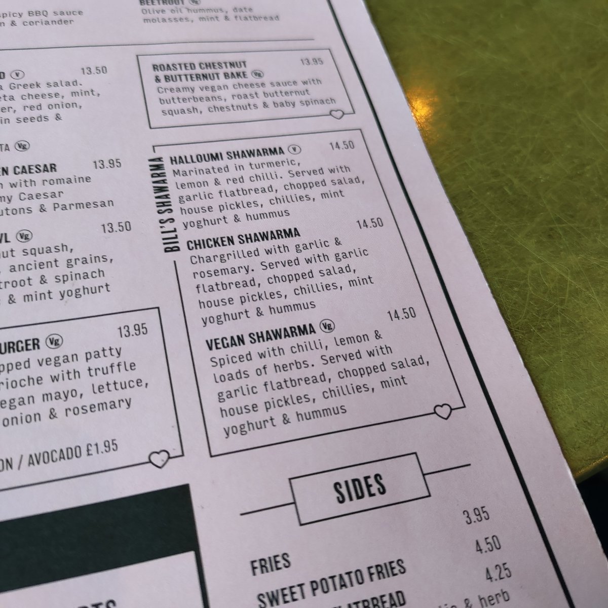 Bill's Hammersmith Restaurant Vegan Shawarma Reviews abillion