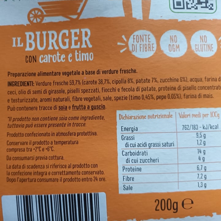photo of la fattoria veg burger carote e timo shared by @samarra on  16 Jun 2023 - review