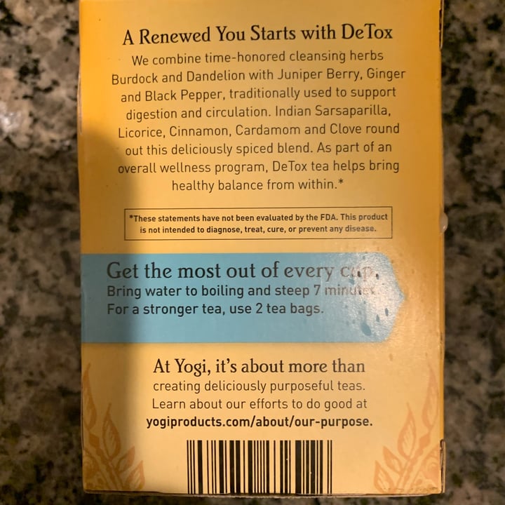 photo of Yogi Tea Organic Detox shared by @friendlyvegan on  12 Jan 2023 - review