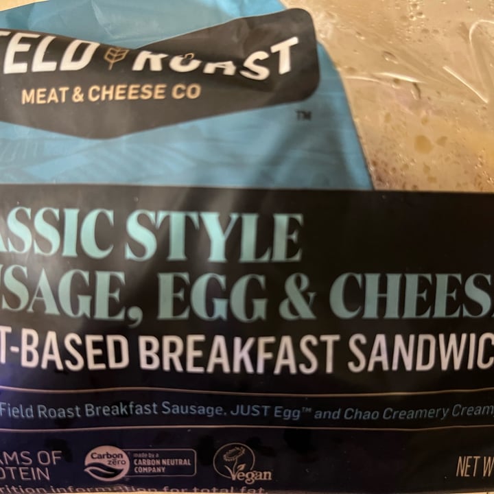 photo of Field Roast Classic style sausage egg cheese breakfast sandwich shared by @vegangma on  09 Mar 2023 - review