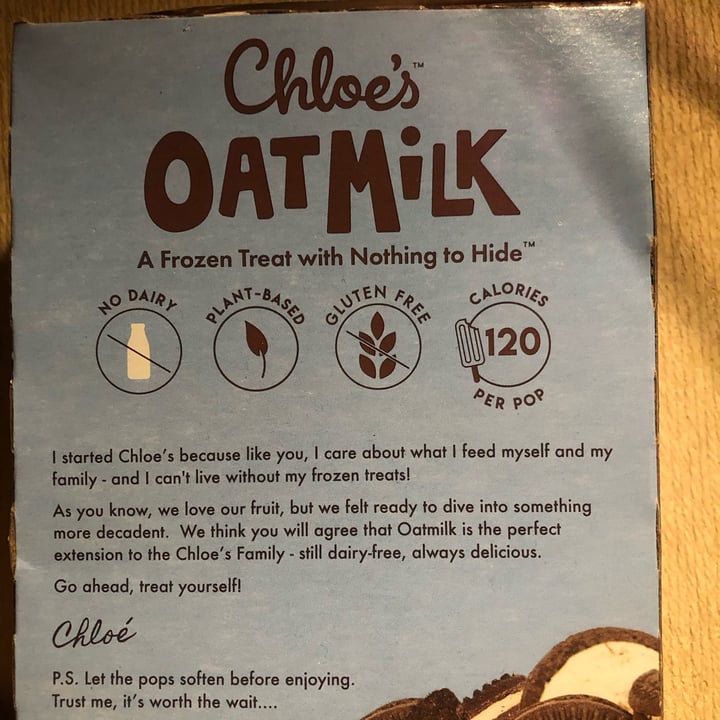 photo of Chloe’s Pops  Oat Milk Cookies & Cream Pops shared by @nopope2023 on  25 Jun 2023 - review
