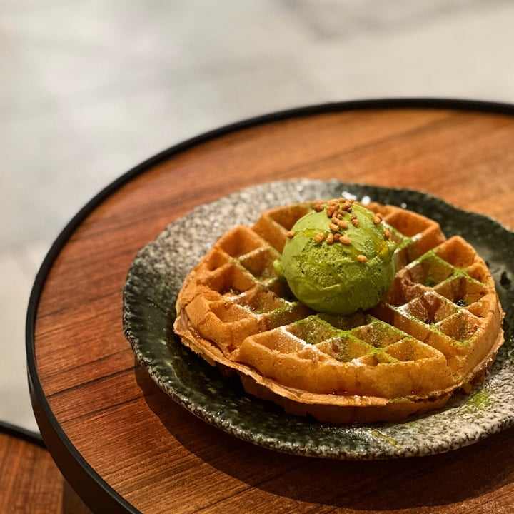 photo of Hvala CHIJMES Dairy free waffle with matcha ice cream shared by @consciouscookieee on  19 Mar 2023 - review
