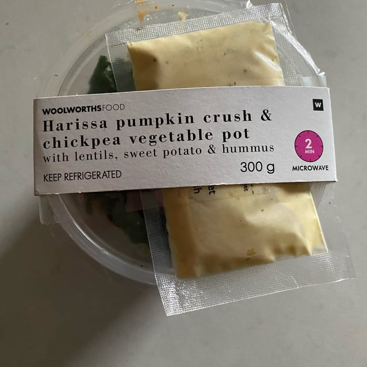 photo of Woolworths Food Harrisa Pumpkin Crush & Chickpea Vegetable Pot shared by @neale on  06 Feb 2023 - review