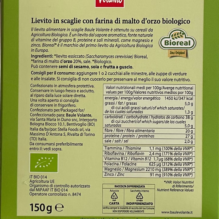 photo of Baule volante Lievito Alimentare con farina di malto d'orzo biologico shared by @akob98 on  12 Jan 2023 - review