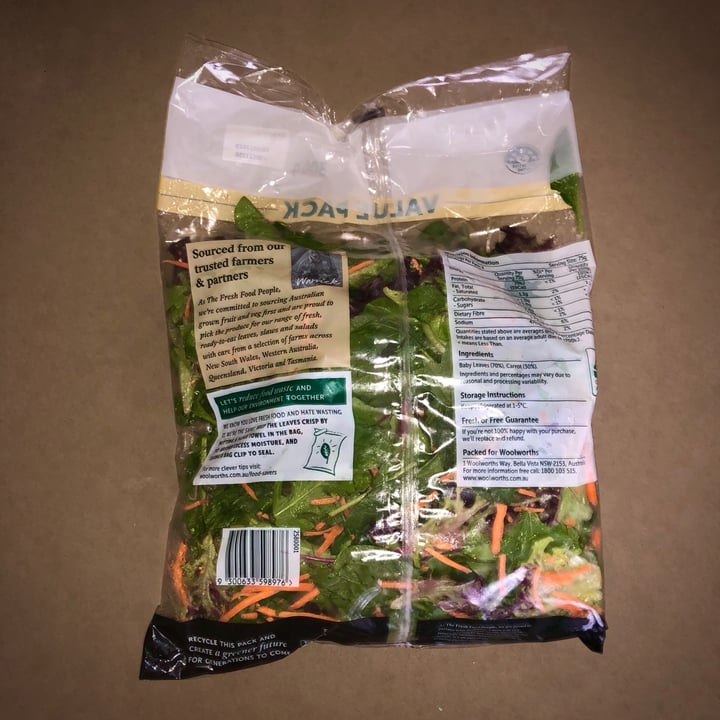 photo of Woolworths (Australia) Mixed Leaf with Carrot shared by @kj302879 on  23 Jan 2023 - review