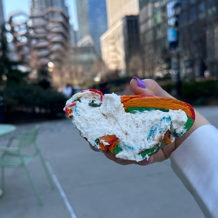 photo of Liberty Bagels Midtown Rainbow Bagel With Scallion Cream Cheese shared by @fabfitsab on  18 Apr 2023 - review