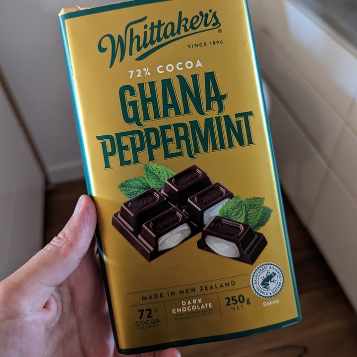 photo of Whittaker's Dark Chocolate 72% Cocoa Ghana Peppermint shared by @transcending on  22 Jan 2023 - review