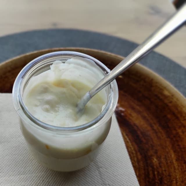 Photo of the dish “Iogurt de coco amb coulis de mango”