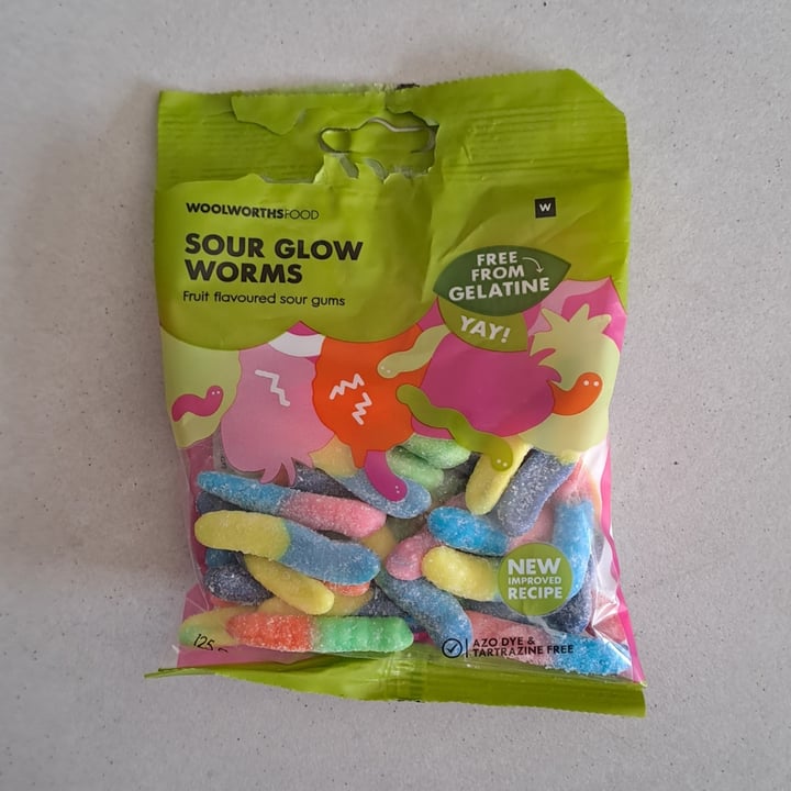photo of Woolworths Food Sour glow worms shared by @michaelastasia on  09 Apr 2023 - review