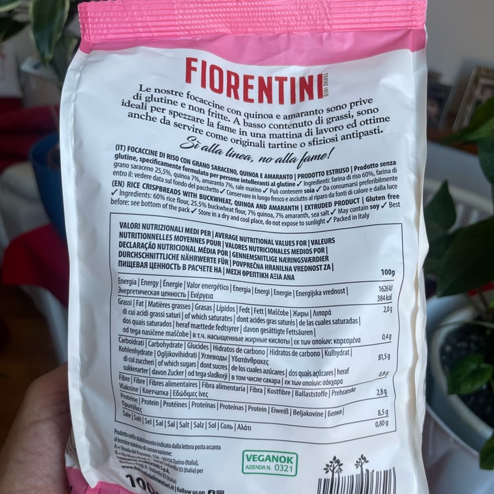 photo of Fiorentini Focaccine Amaranto Saraceno Quinoa shared by @cinziagilmore on  11 Aug 2023 - review