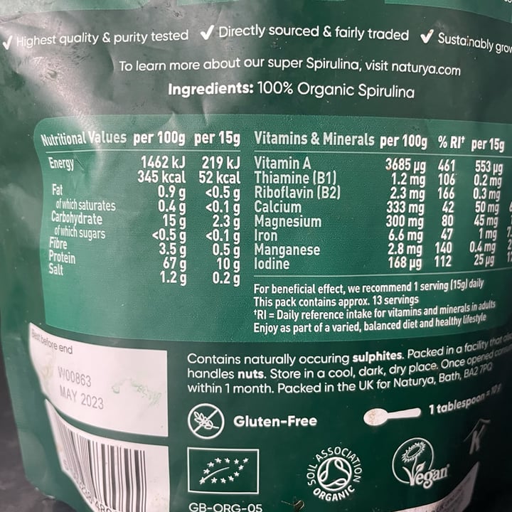 photo of Naturya Spirulina shared by @bryanvegan on  19 Jul 2023 - review