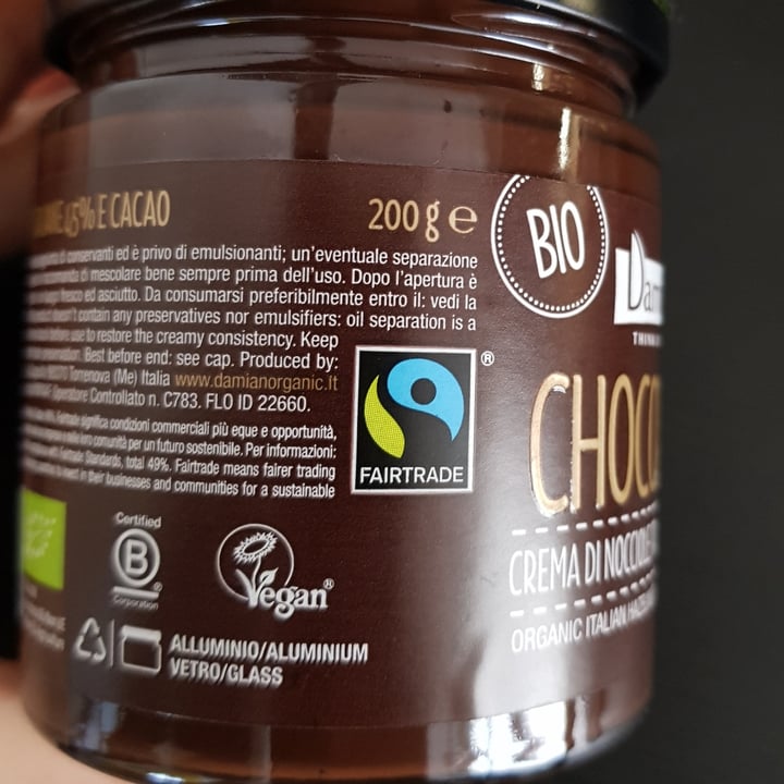 photo of Damiano Think Organic Chocobella - Crema di nocciole italiane 45% e cacao shared by @88sha on  25 Apr 2023 - review