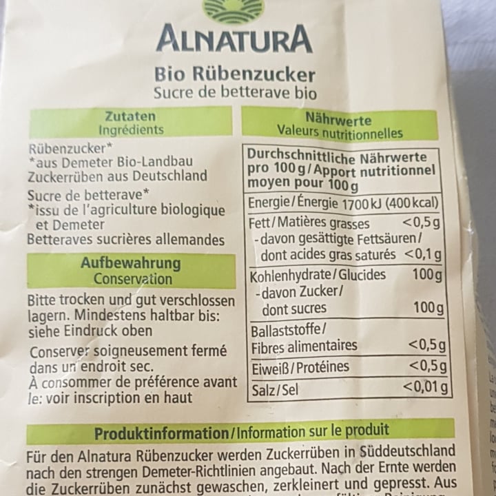 photo of Alnatura Beet sugar shared by @ali-ve-gan on  06 May 2023 - review