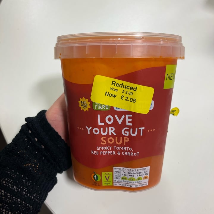 photo of Marks & Spencer Food (M&S) Love Your Gut Soup - Smoky Tomato, Red Pepper & Carrot shared by @vegneve on  19 May 2023 - review