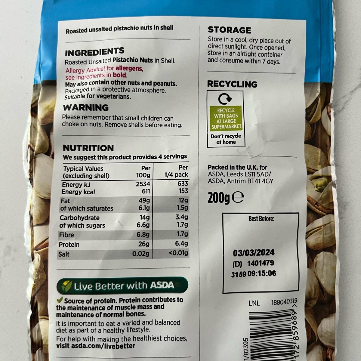 ASDA pistachios in shell Reviews abillion