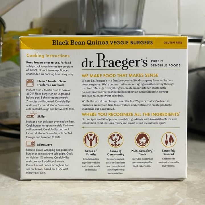 photo of Dr. Praeger's Black Bean Quinoa Veggie Burgers shared by @bettyveg on  04 Feb 2023 - review