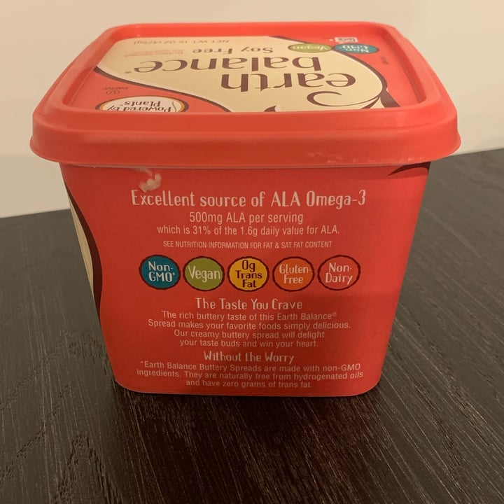 photo of Earth Balance Soy Free Buttery Spread shared by @friendlyvegan on  04 Jan 2023 - review