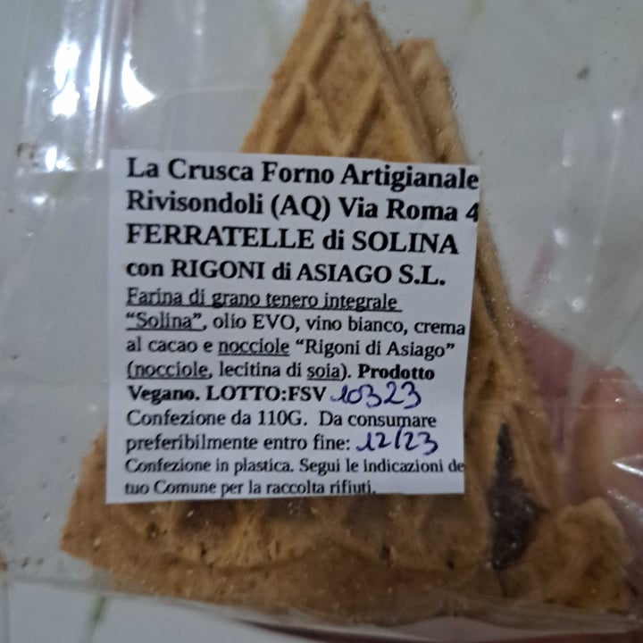 photo of La Crusca Ferratelle Di Solina, Con Crema Rigoni shared by @ssole on  09 Apr 2023 - review