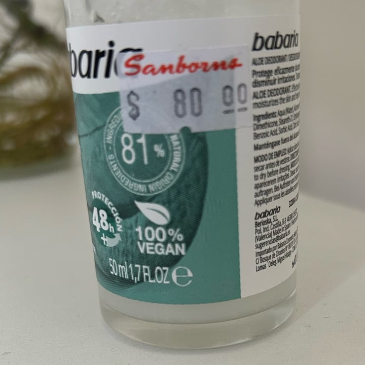 photo of Babaria Aloe desodorante shared by @zullybee on  04 Jun 2023 - review