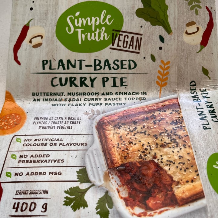 photo of Simple Truth Plant-Based Curry Pie shared by @melveegan on  08 Feb 2023 - review