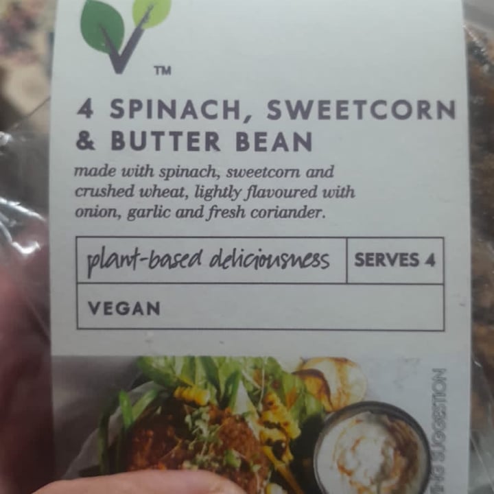 photo of Woolworths Food spinach sweetcorn butterbean patty shared by @tazzl16 on  26 Mar 2023 - review