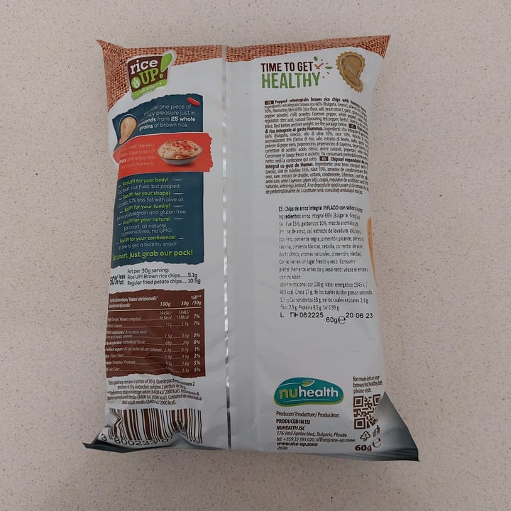 photo of Rice Up! Hummus Popped Brown Rice Chips shared by @raquelplata on  09 Feb 2023 - review