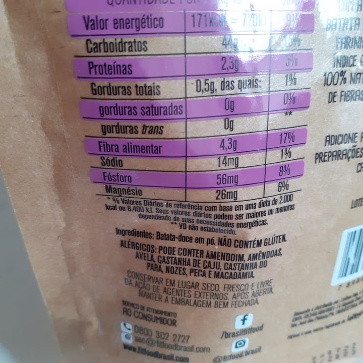 photo of Fit  Food farinha de batata doce shared by @libelulavegan on  05 May 2023 - review