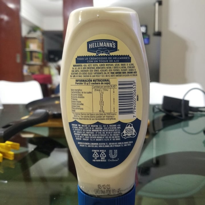 photo of Hellmann’s Aderezo de Ajo shared by @hohito on  12 May 2023 - review