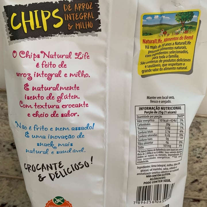 photo of NaturalLife Chips de arroz integral e milho sabor cebola e salsa shared by @maristea on  04 Mar 2023 - review