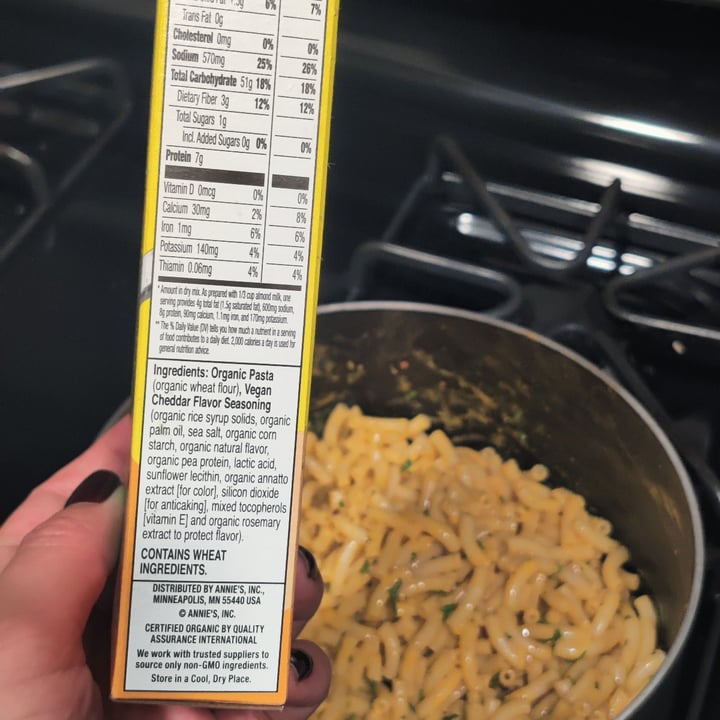 photo of Annie’s Annie's Vegan Mac - Macaroni & Cheddar Flavor shared by @cinemaspinach on  20 Jul 2023 - review