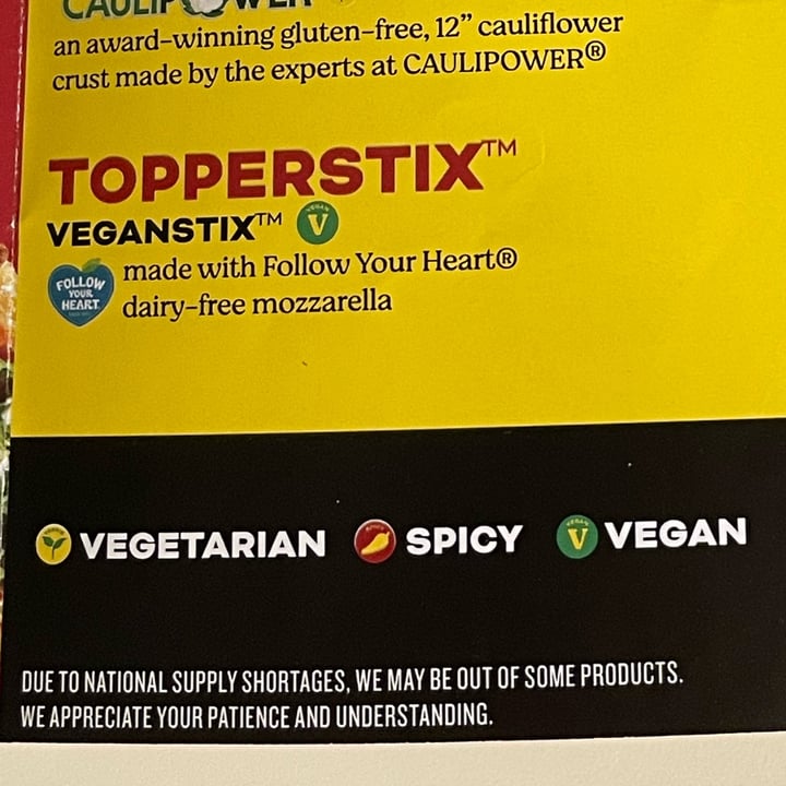 photo of Toppers Pizza Veganstix shared by @paws-and-paths on  14 Aug 2023 - review