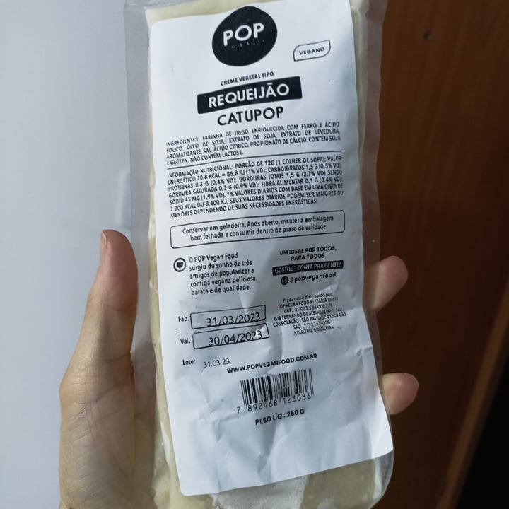 photo of Pop vegan food Requeijão Catupop shared by @dstrolezi on  18 Apr 2023 - review