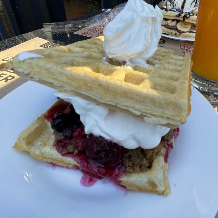 photo of Box wafles y crepes Waffle Vegano Con Dulce De Leche De Almendras Y Frutos Rojos shared by @maryds on  26 Jan 2023 - review