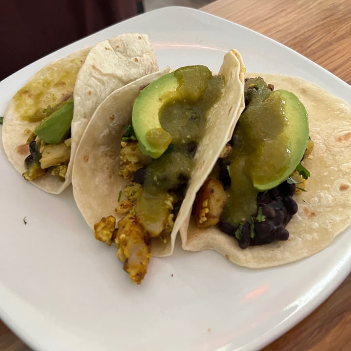 photo of Palm Greens Cafe vegan breakfast tacos shared by @stephaniegerard on  07 Jul 2023 - review