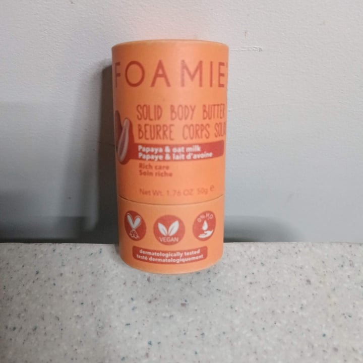 photo of Foamie  Solid body butter papaya & oat milk shared by @veganintheworld on  21 Mar 2023 - review