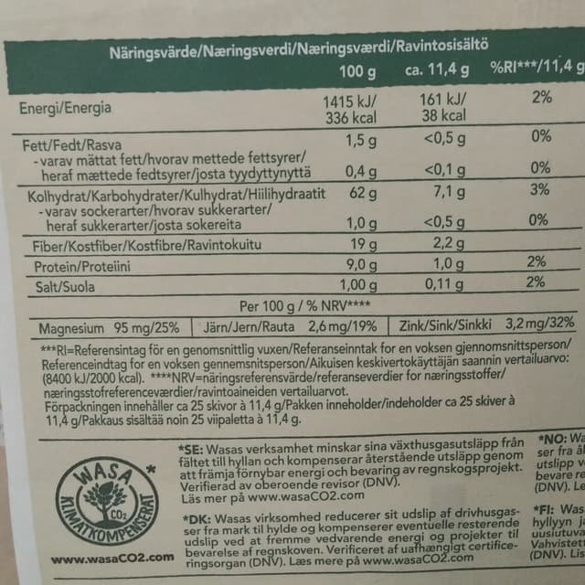 Rågi from Wasa - Vegan Product Reviews & Ratings | abillion