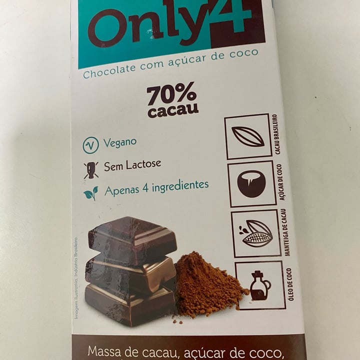 photo of Only4 Chocolate 70% com açúcar de coco shared by @milena1004 on  16 Jan 2023 - review