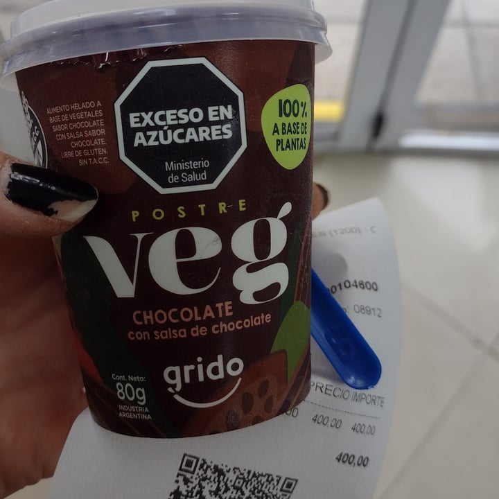 photo of Grido postre veg chocolate con salsa de chocolate shared by @florcuicci on  01 Jul 2023 - review