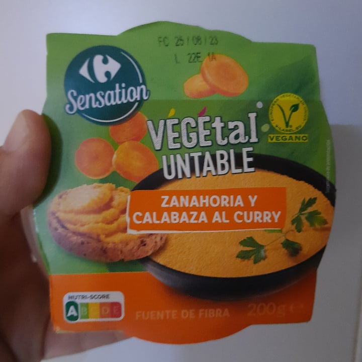 photo of Carrefour Sensation vegetal untable zanahoria y calabaza al curry shared by @srtaflexiespagueti on  15 Jun 2023 - review
