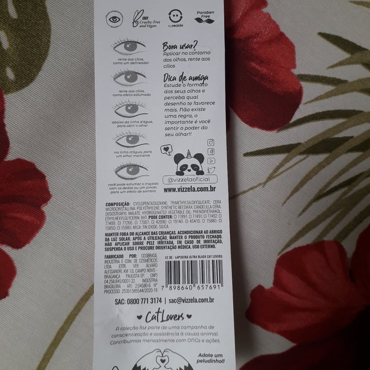 photo of Vizzela Cosméticos Lapiseira para Olhos Ultra Black à prova d' água Catlovers shared by @samimogs on  19 Jan 2023 - review