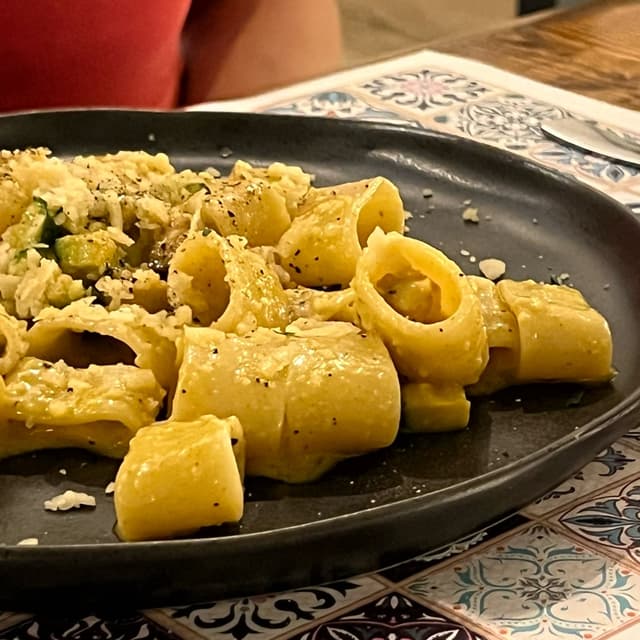 Photo of the dish “Carbonara di Zucca e Tofu Affumicato”