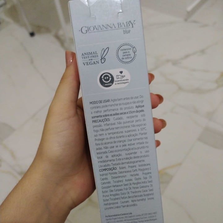 photo of Giovanna baby blue Desodorante 0% Alumínio e Parabenos shared by @marmariana on  28 May 2023 - review